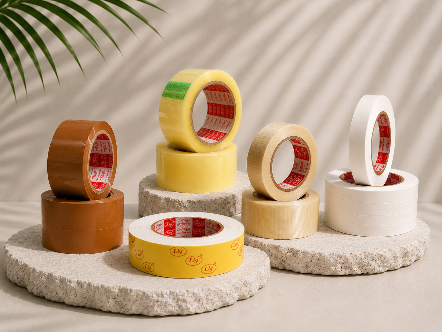 LJIPL adhesive tapes — BOPP, double-sided tissue, cross-filament and foam